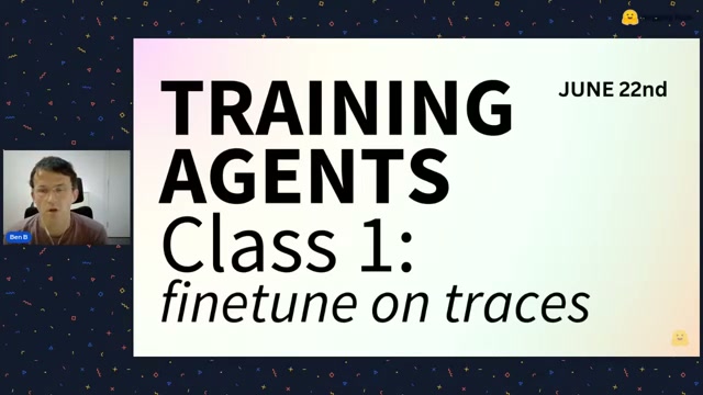 Hugging Face의 Ben과 Sergio가 진행하는 Training Agents 라이브 튜토리얼. 이 시리즈는 SFT부터 RL 환경까지 단계적으로 코딩 에이전트를 만들어간다.