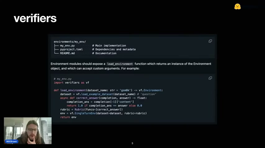 verifiers: 환경 모듈은 load_environment 함수만 노출하면 됨